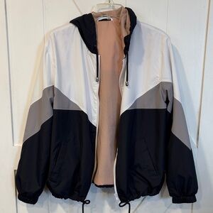 Topshop Blue and Gray Windbreaker
